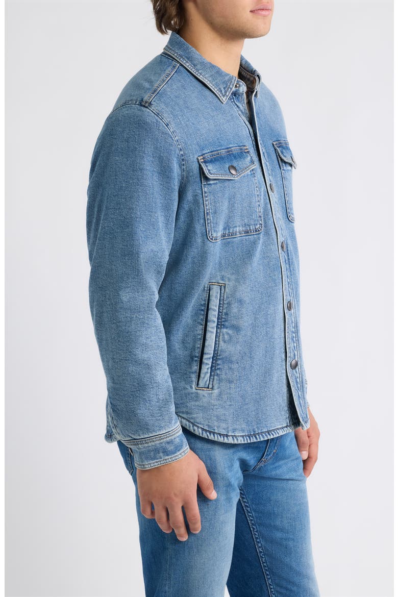 Santa Ynez Fleece Lined Denim Shirt Jacket, Alternate, color, LT INDIGO WASH