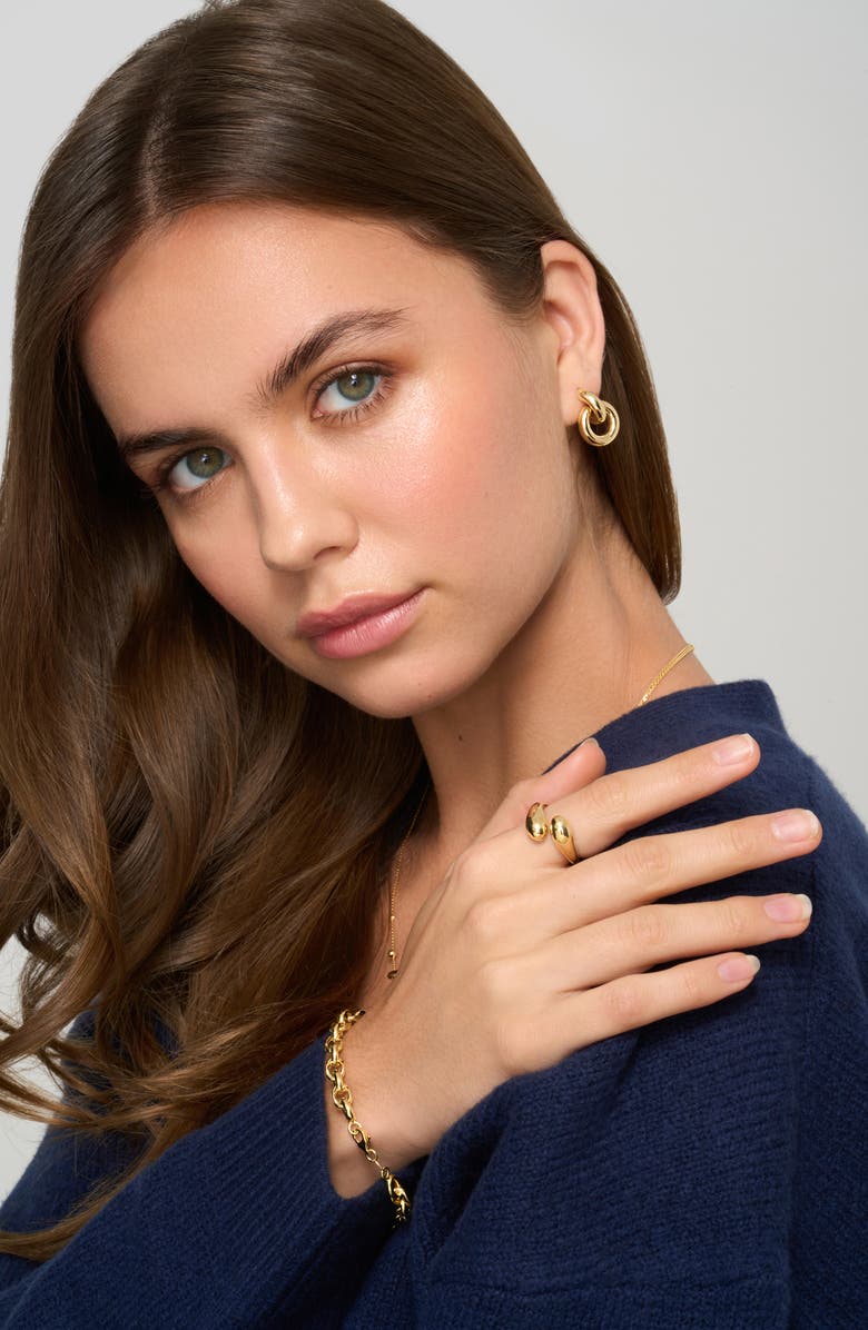 Bony Levy 14K Gold Chunky Drop Hoop Earrings, Alternate, color, 14K Yellow Gold