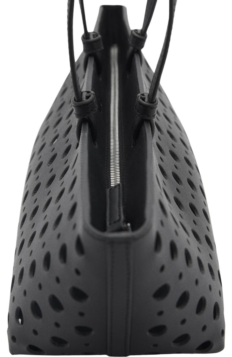 MANGO Die-Cut Faux Leather Shoulder Bag, Alternate, color,