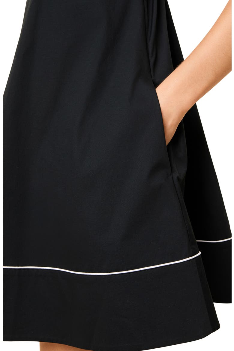 Grace Trapeze Stretch Cotton Poplin Mini Sundress, Alternate, color, NOIR