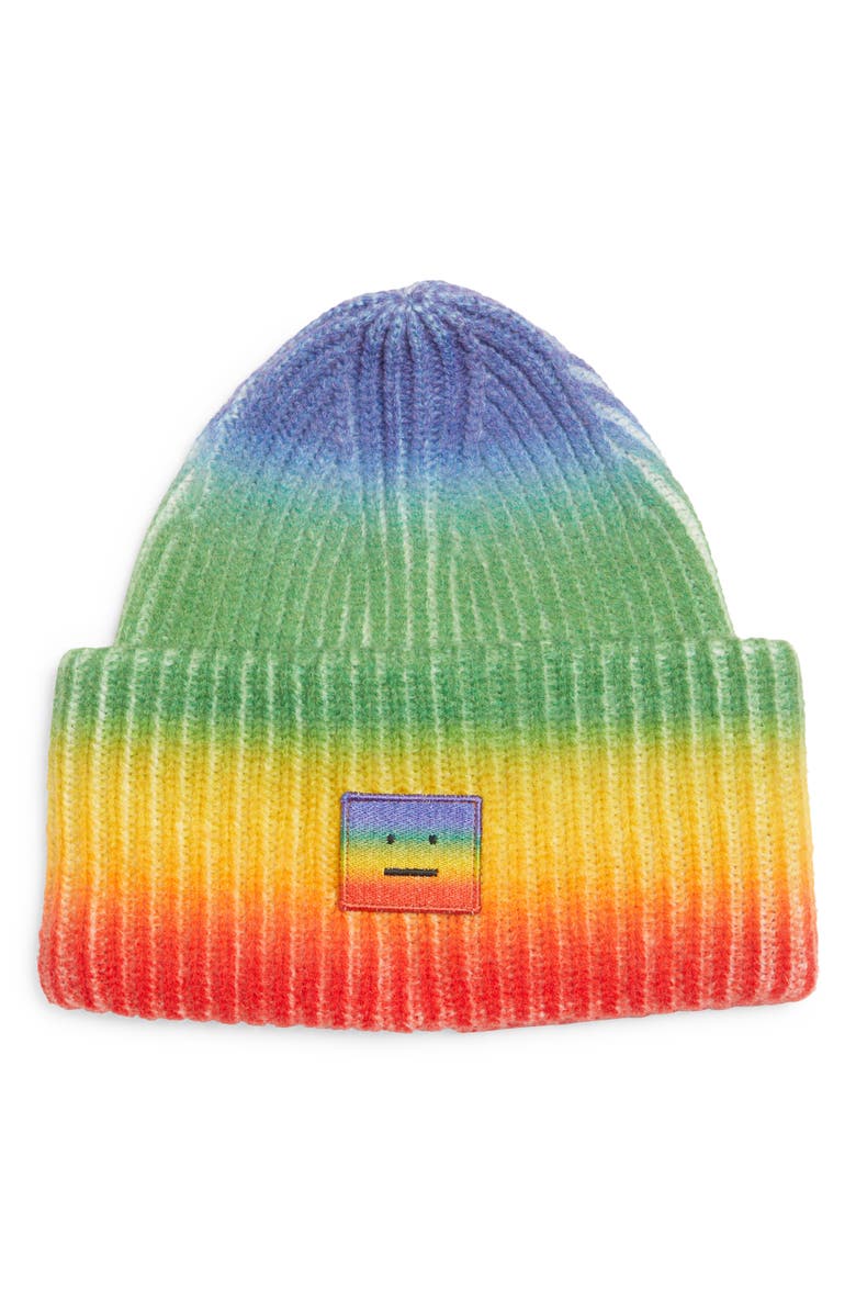 Acne Studios Rainbow Face Wool Beanie, Main, color, 