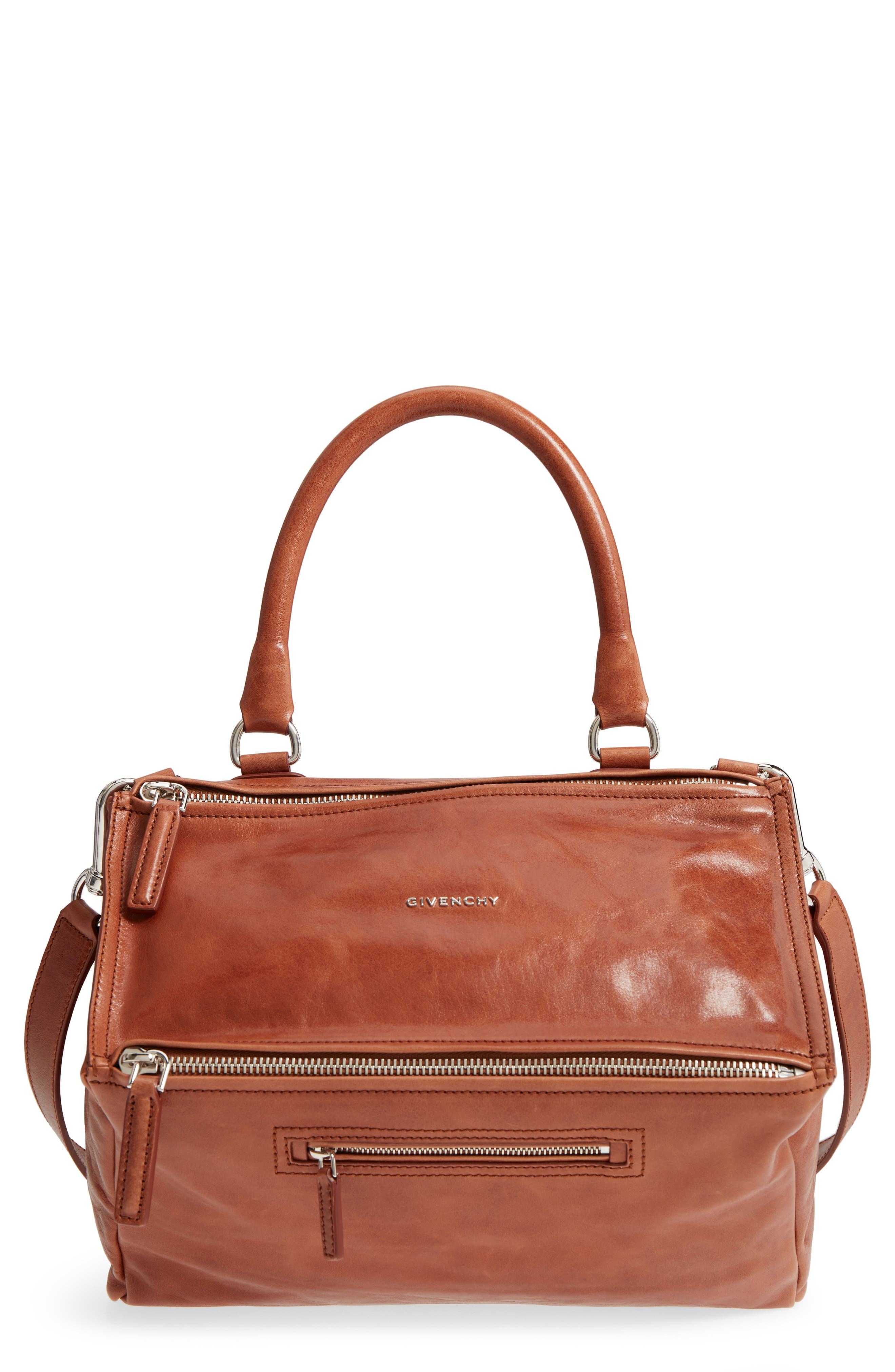 Givenchy Medium Pandora Shiny Aged Leather Satchel, Main, color, 