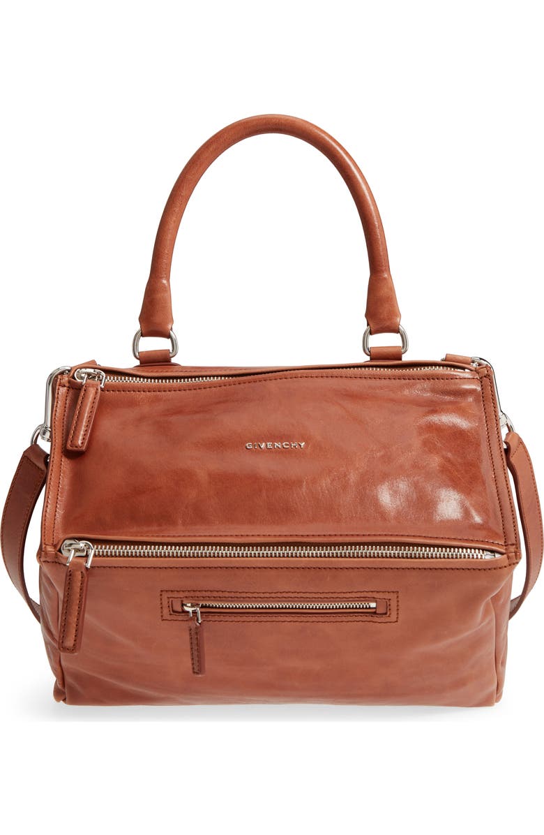 Givenchy Medium Pandora Shiny Aged Leather Satchel, Main, color,
