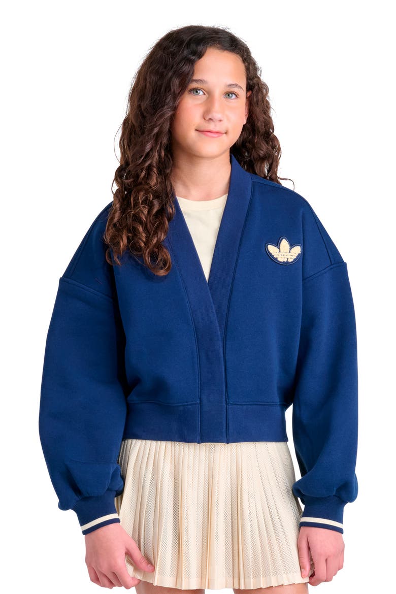 Kids' Varsity Fleece Cardigan, Main, color, DARK BLUE