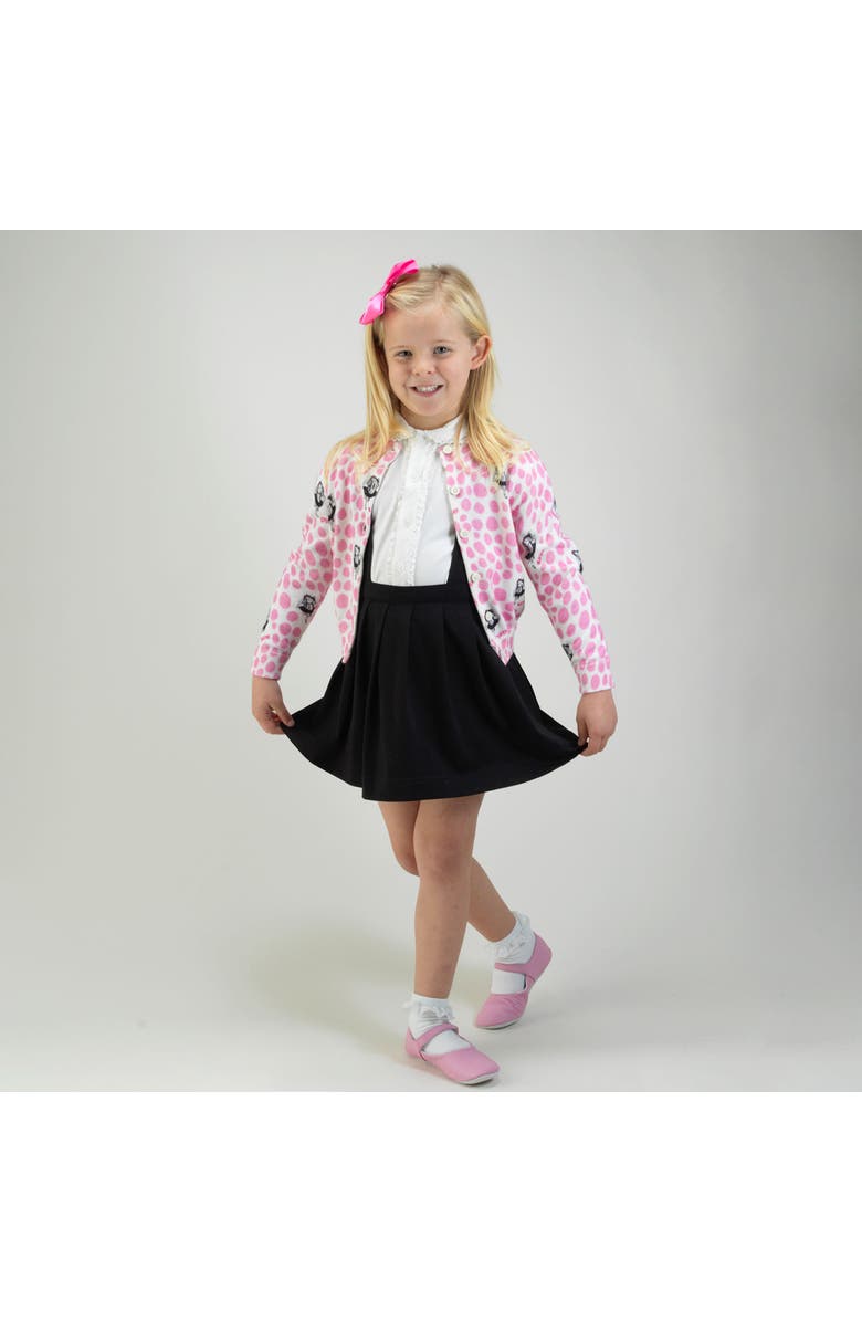 Rachel Riley Eloise Dot Printed Cardigan, Alternate, color, Pink