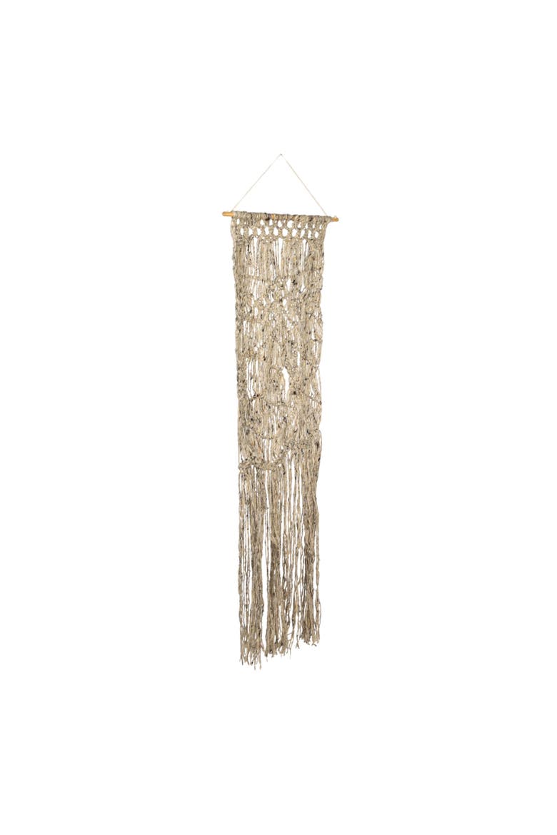 Hand-Woven Wool Wall Hanging with Wood Hanger, Natural, Main, color, Natural