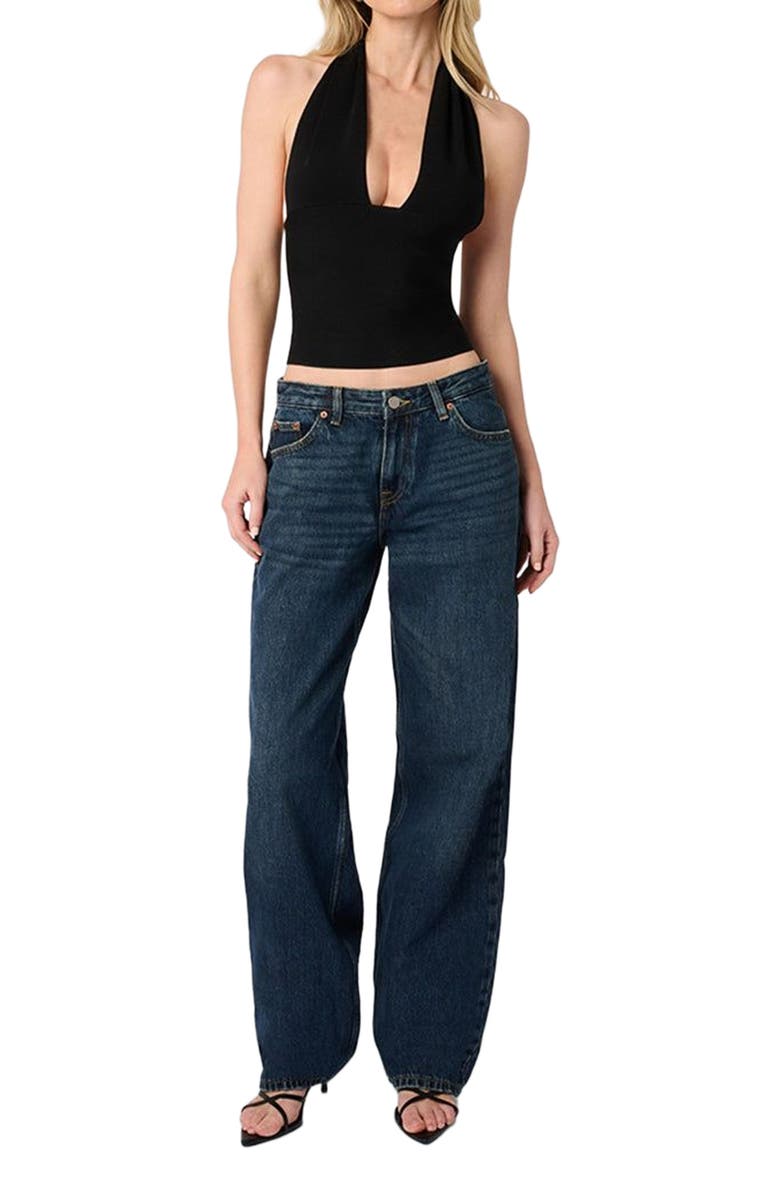 WeWoreWhat Knit Halter Top, Main, color, Black