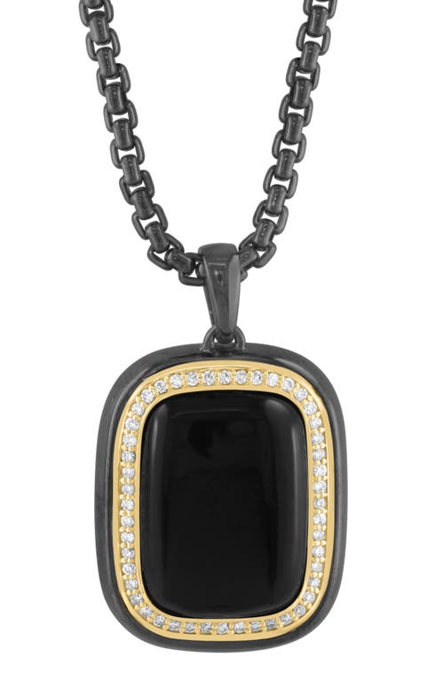 Effy Onyx & Diamond Pendant Necklace In Black