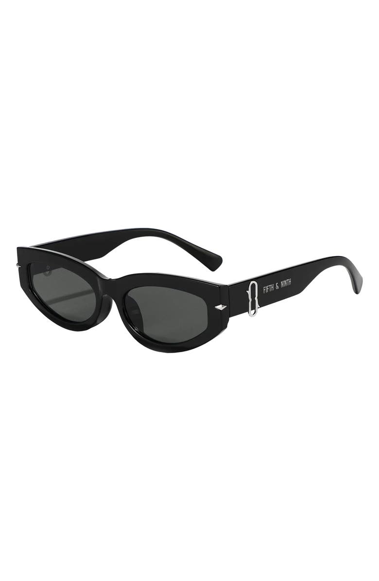 Fifth & Ninth Alexa 58mm Oval Polarized Sunglasses, Alternate, color, Black