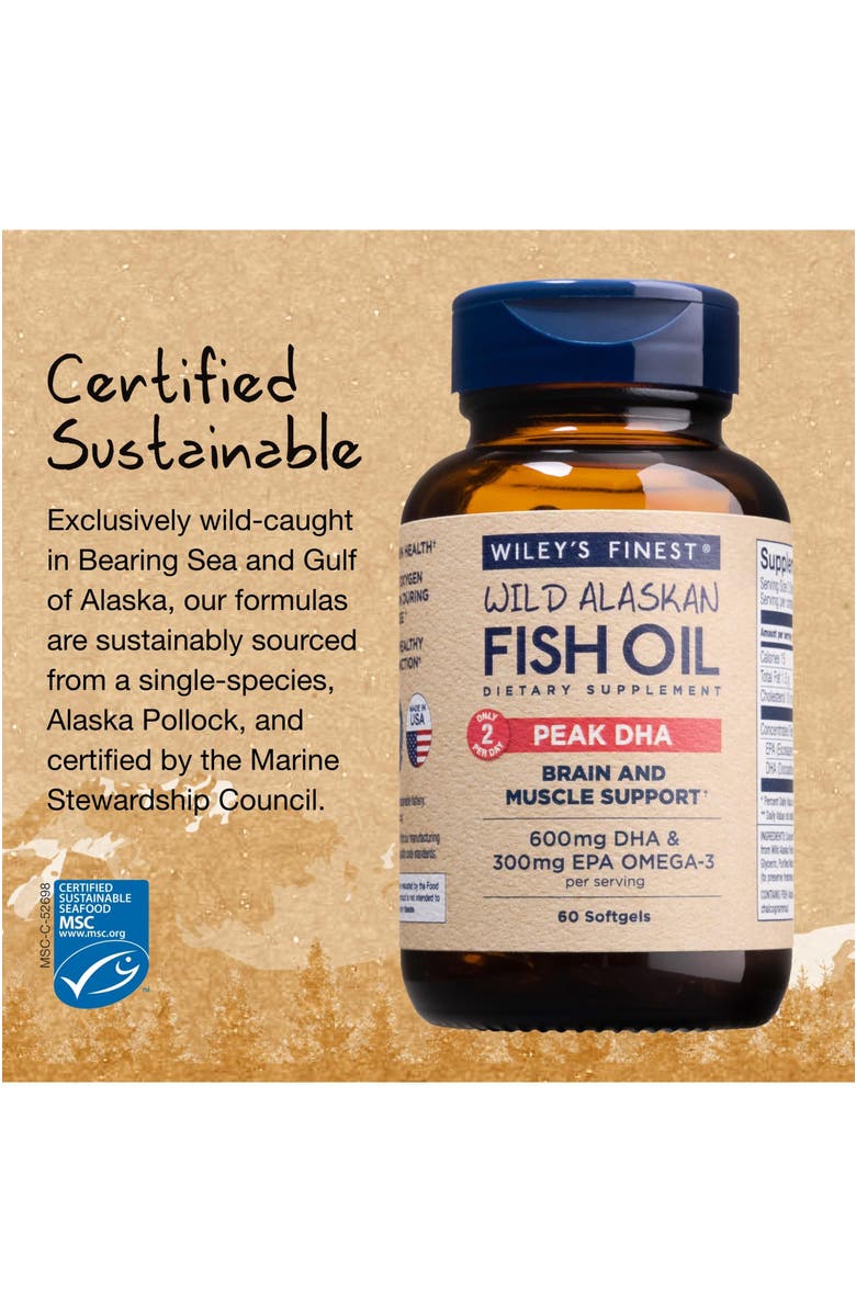 Wiley's Finest Peak DHA Omega-3 60 Softgels, Alternate, color, NO COLOR