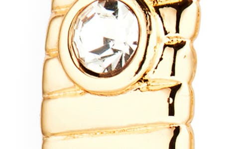 Nordstrom Rack Ribbed Cz Hoop Earrings In Gold