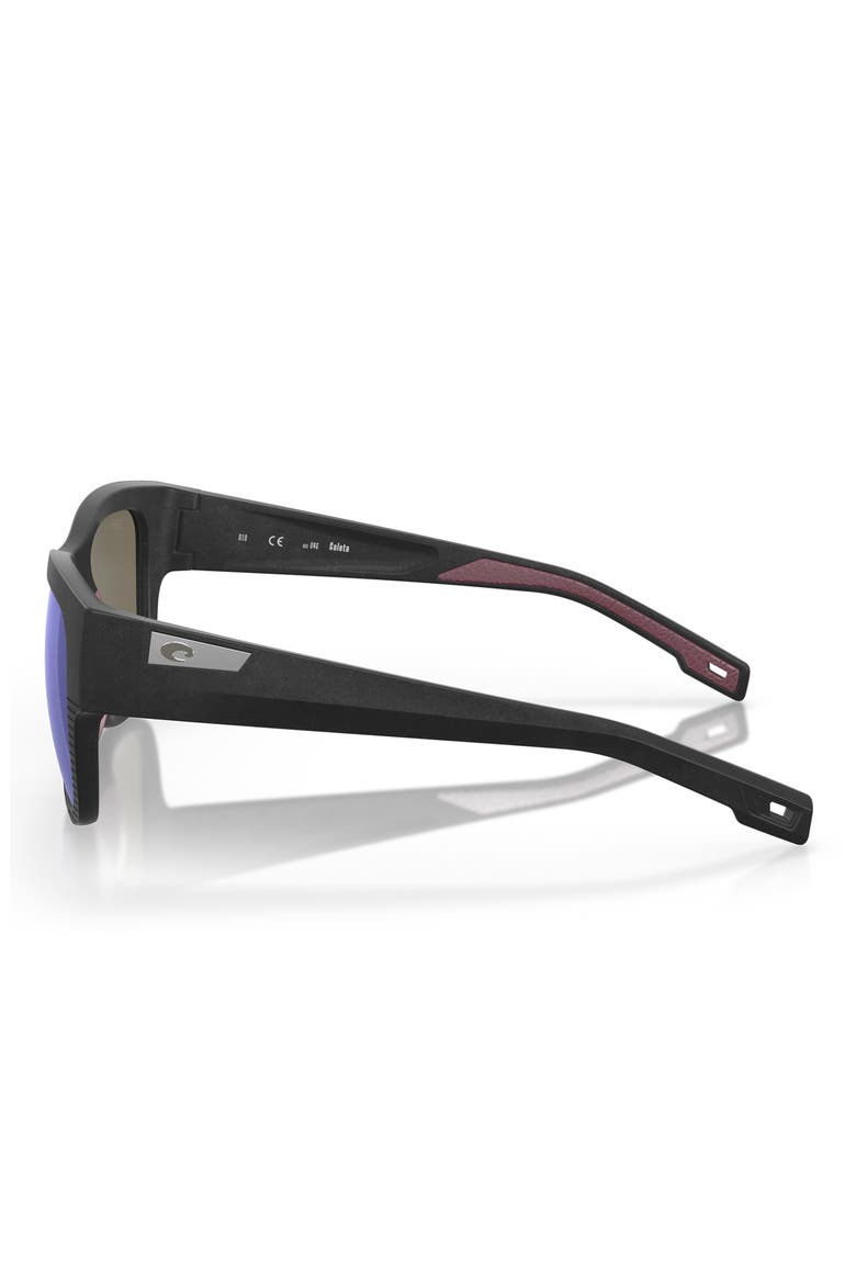 Caleta 55mm Mirrored Polarized Square Sunglasses, Alternate, color, NET BLACK/ GRAY BLUE