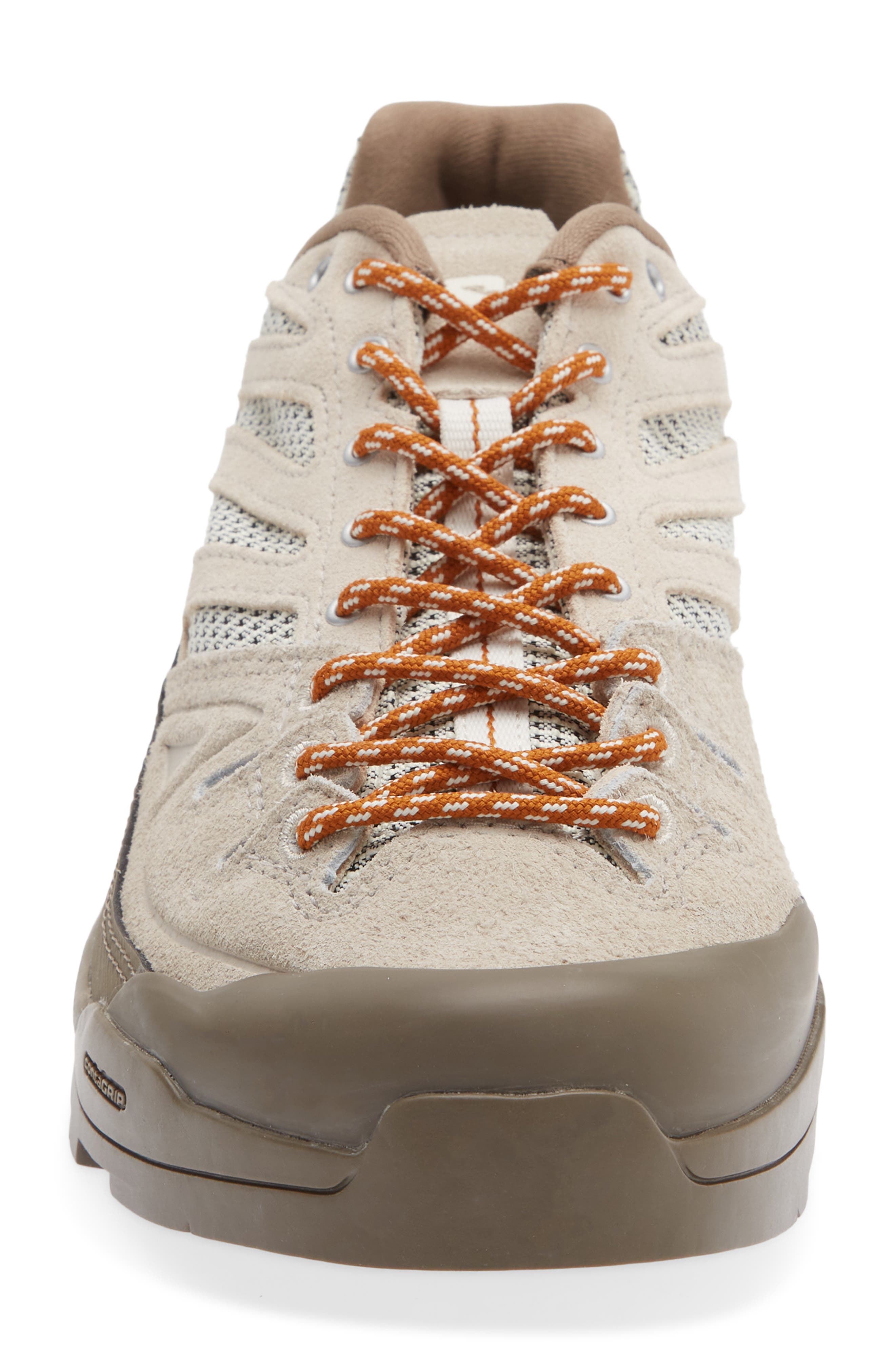 Salomon Gender Inclusive X-Alp Woven Low Top Sneaker, Alternate, color, Walnut/ Silver Cloud/ Vanilla