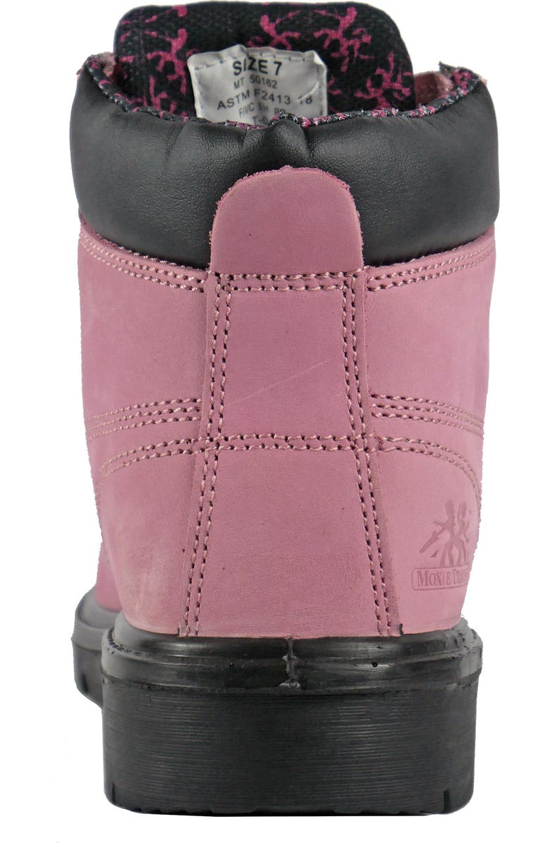 Moxie Trades Moxie Alice 6" Pink Steel Toe Work Boot, Alternate, color, Pink