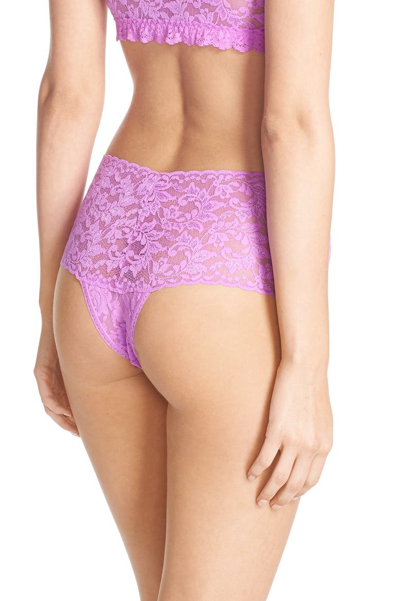 Retro High Waist Thong, Alternate, color, BERRY SWEET
