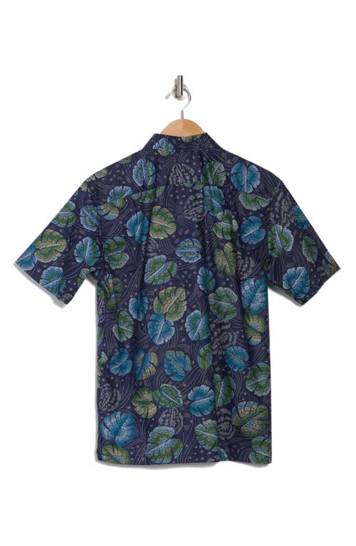 Tori Richard Monstellar Short Sleeve Cotton Button-up Shirt In Navy