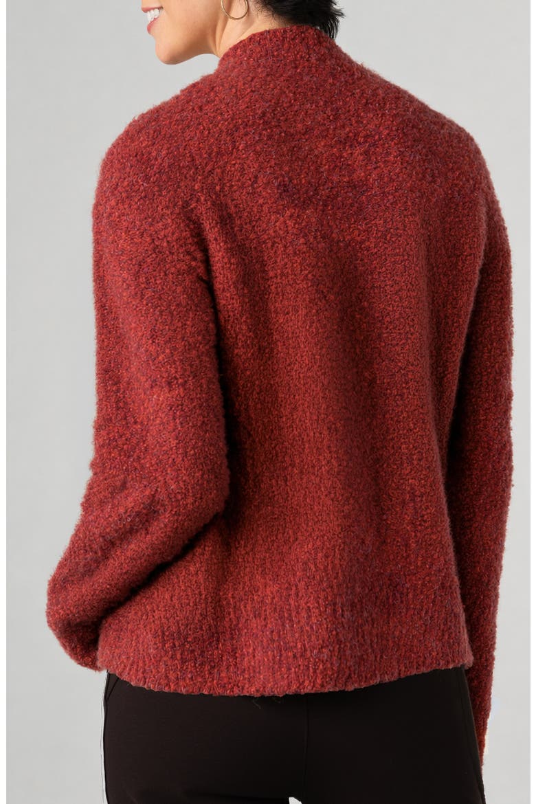 Mock Neck Sweater with Buttons, Alternate, color, RUST MULTI