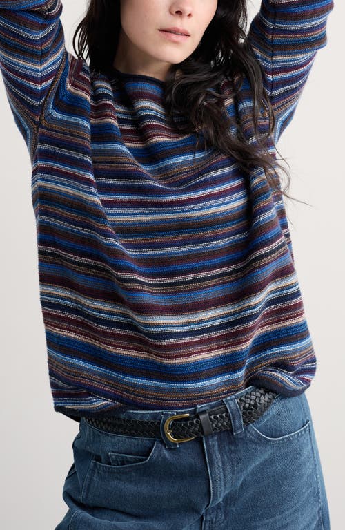 Seasalt Cornwall Fruity Ii Stripe Merino Wool Blend Sweater In Blue
