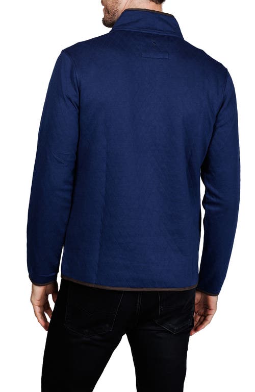 Tailorbyrd Quilted Quarter Zip Pullover In Animal Print