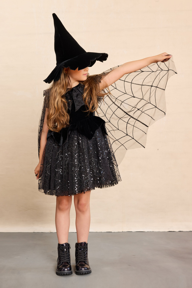 Spiderella Cape for Girls, Alternate, color, Black