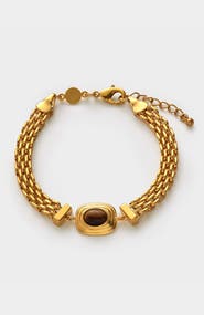 Katie Loxton Tiger'S Eye Button Bracelet Bracelet