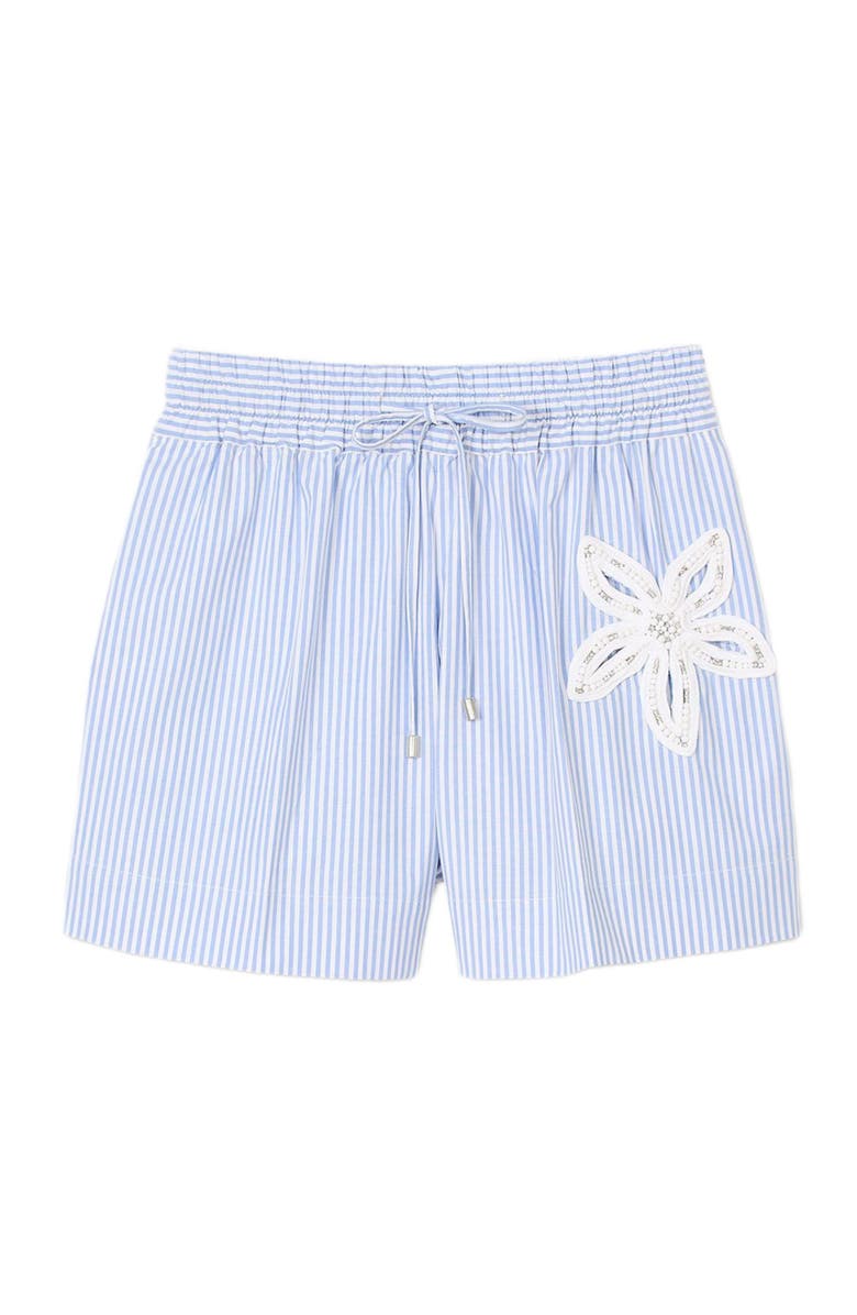 SANDRO Striped shorts with flower detail, Alternate, color,