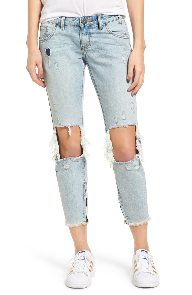 One Teaspoon Freebirds Ripped Boyfriend Jeans, Main, color, 