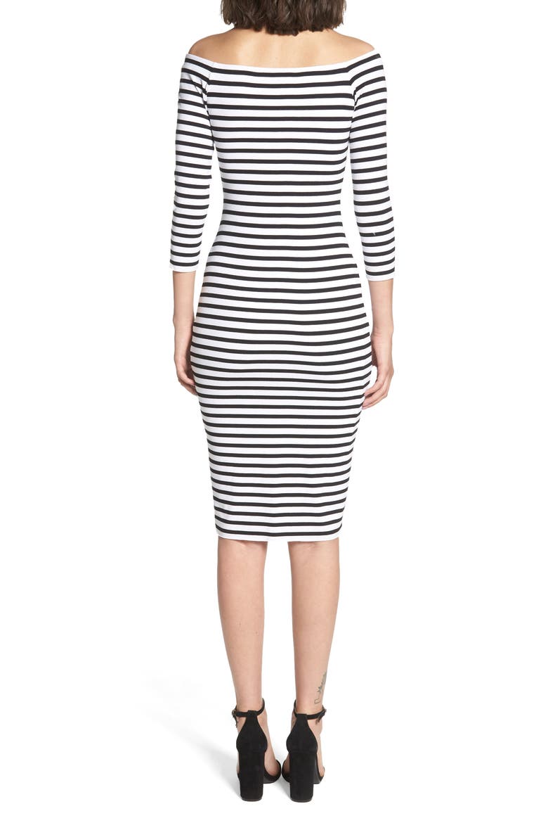 Galley Down Off the Shoulder Dress, Alternate, color, STRIPE
