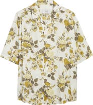 AMI PARIS Floral Print Camp Shirt