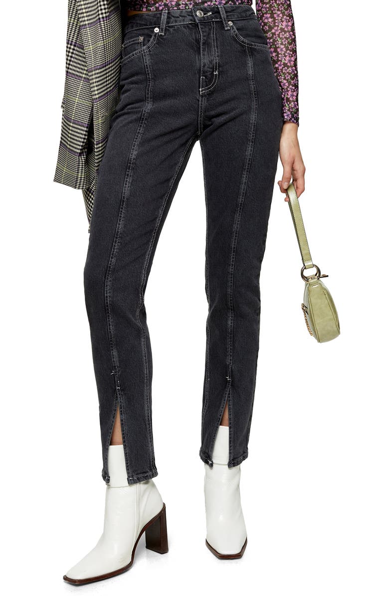 Topshop Considered Split Outseam High Waist Jeans, Main, color,