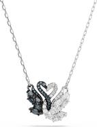 Swarovski Two-Tone Swan Pendant Necklace
