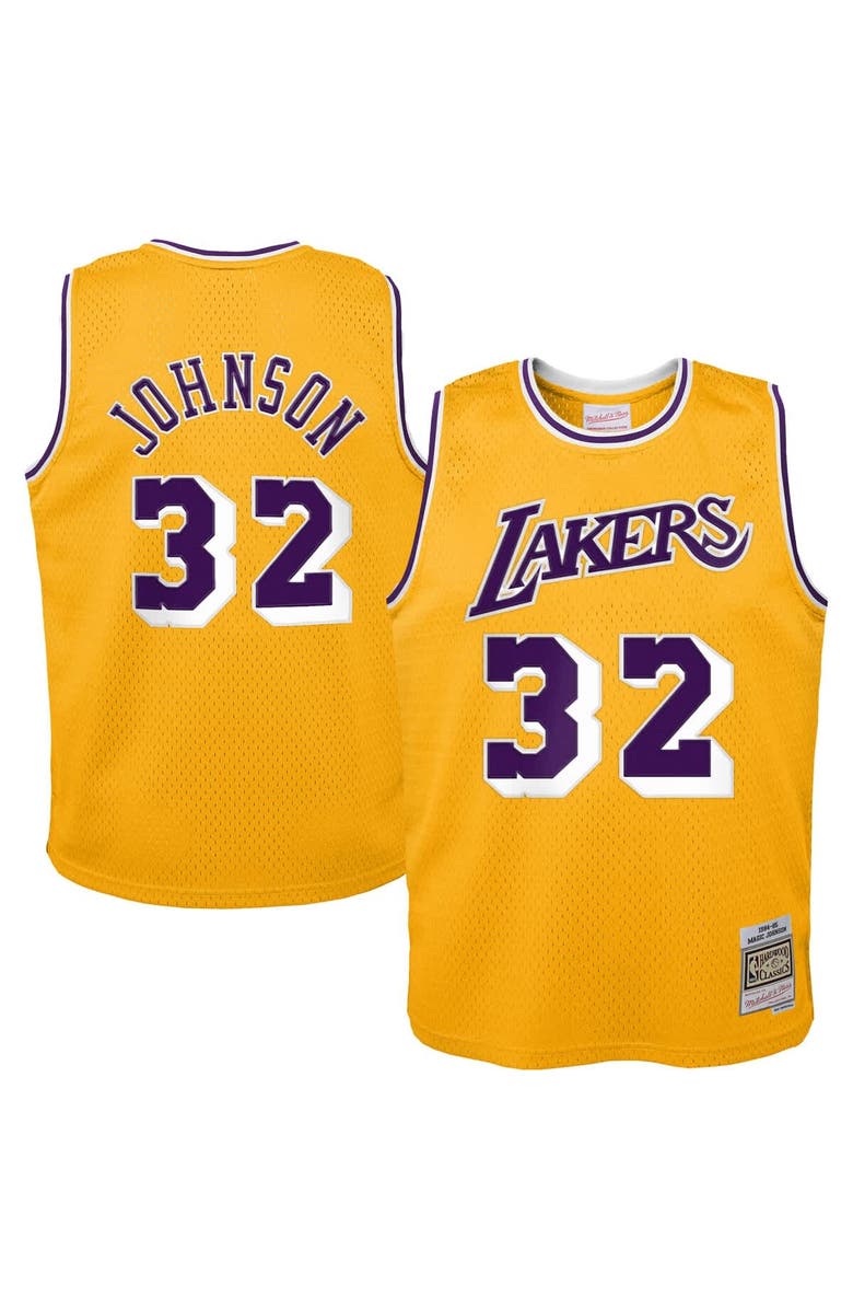 Mitchell & Ness Toddler Magic Johnson Gold Los Angeles Lakers 1984/85 Swingman Jersey, Main, color, Gold