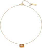 Kurt Geiger London Emerald Cut Crystal Pendant Necklace