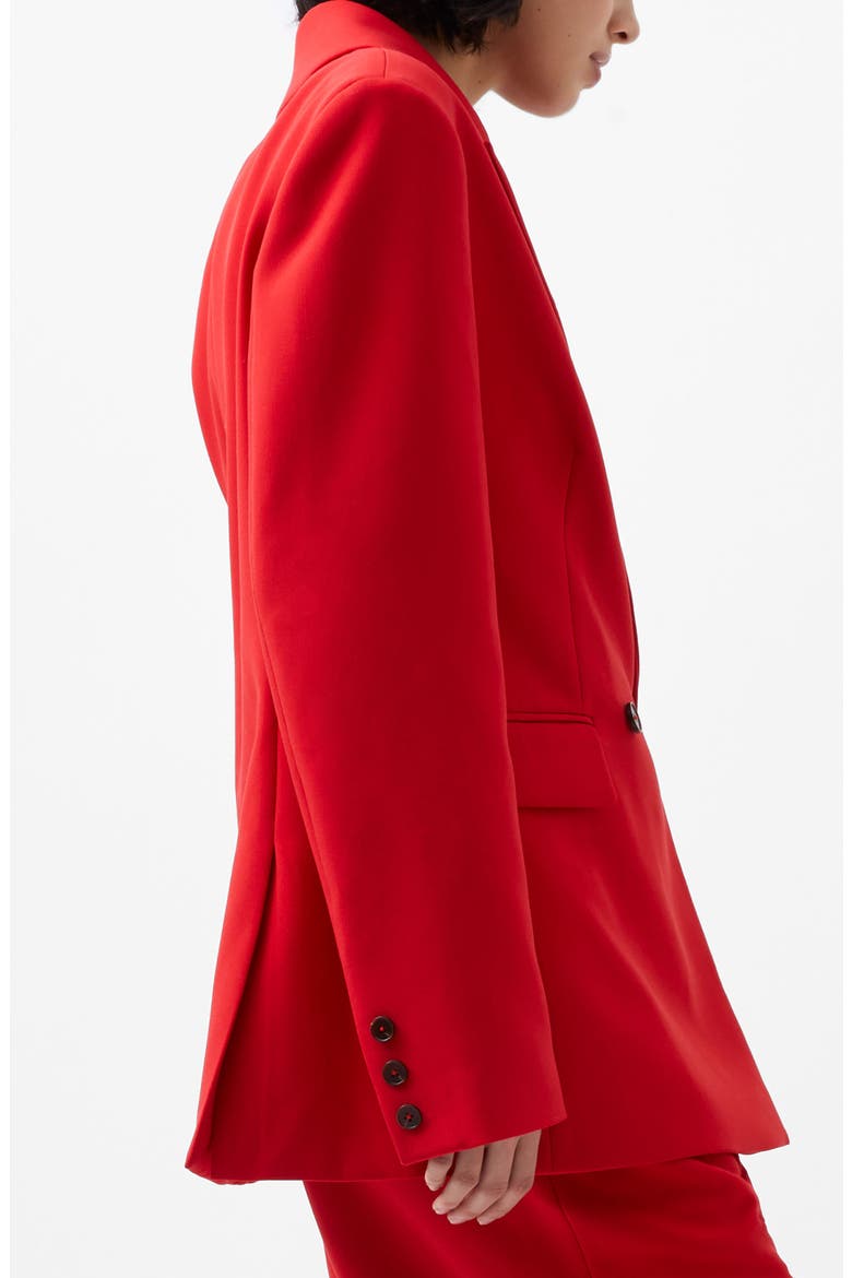 Double Breasted Peak Lapel Blazer, Alternate, color, MARS RED