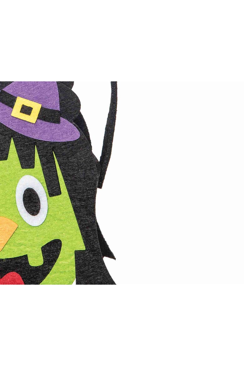 Witch Felt Halloween Treat-Or-Trick Costume Candy Basket Tote Bucket, Alternate, color, Green