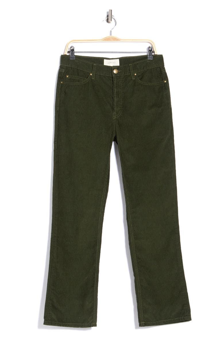 Wayne High Waist Straight Leg Jeans, Main, color, WOODLAND GREEN