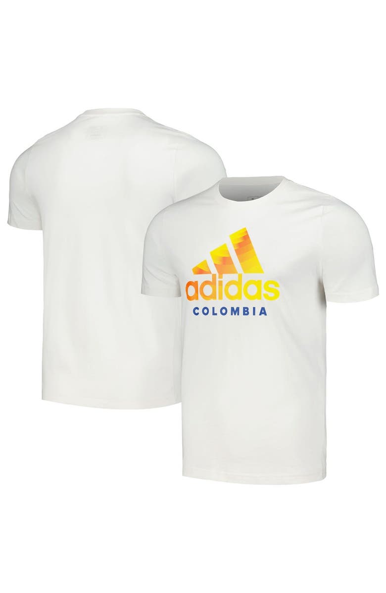 adidas Men's adidas White Colombia National Team 2024 DNA T-Shirt, Main, color,
