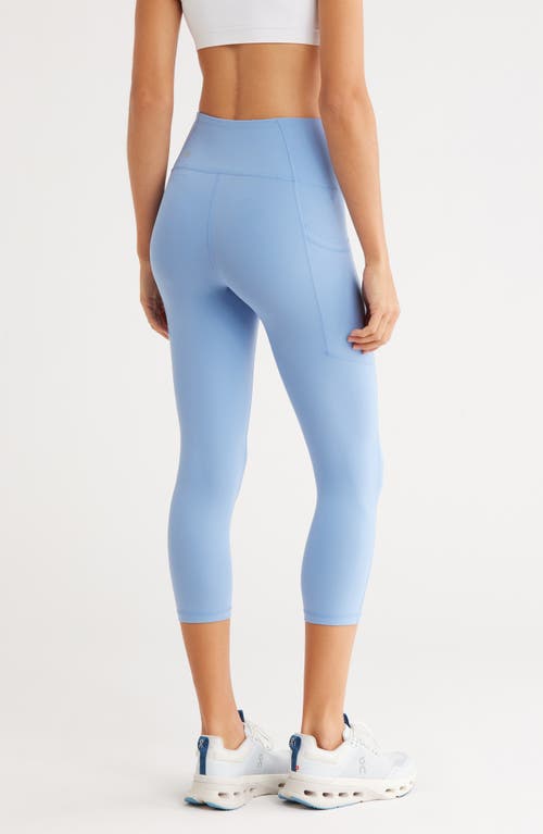 Z By Zella Perform High Waist Pocket Crop Leggings In Blue
