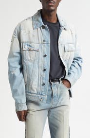 AMIRI Crystal Studded Bones Denim Trucker Jacket