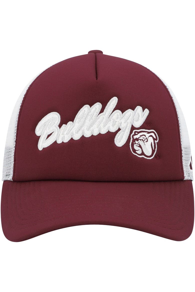 Men's adidas Maroon Mississippi State Bulldogs Script Trucker Snapback Hat, Alternate, color, Maroon
