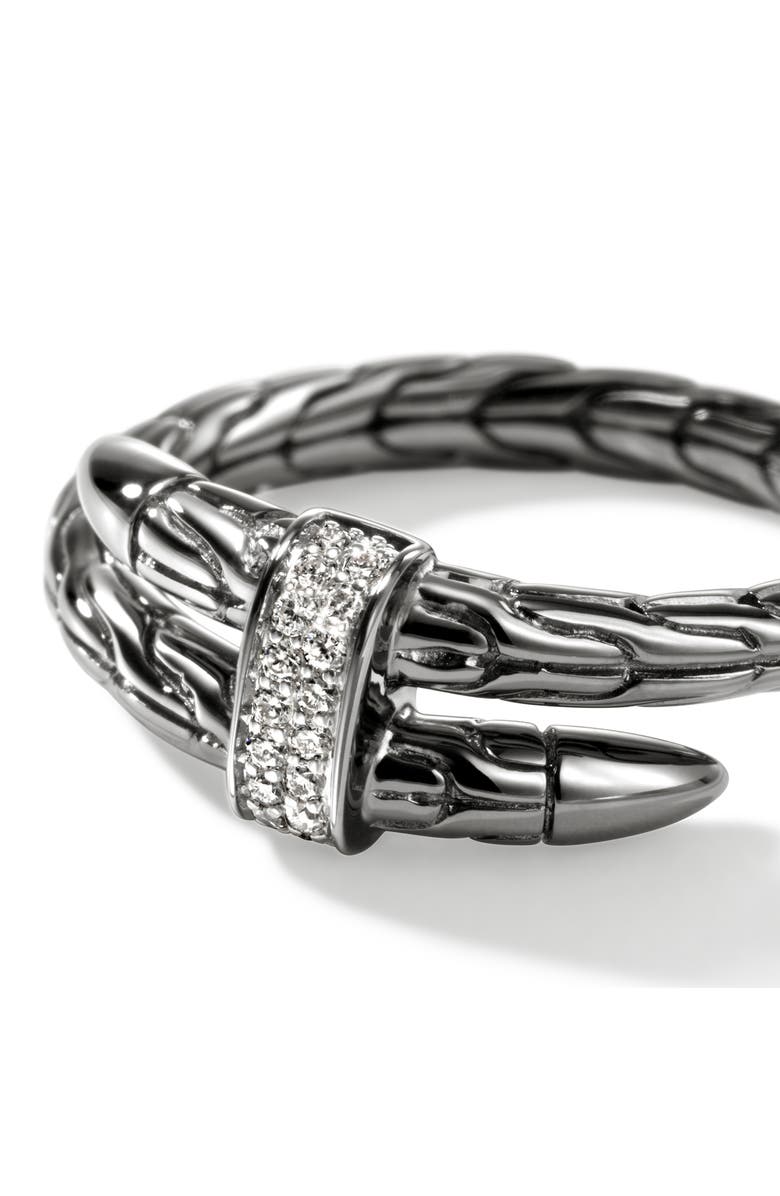 JH Essential Pavé Crossover Ring, Sterling Silver, Gemstones