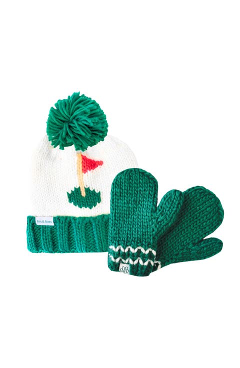 Golf Flag Knit Hat/Mittens Bundle (Baby)