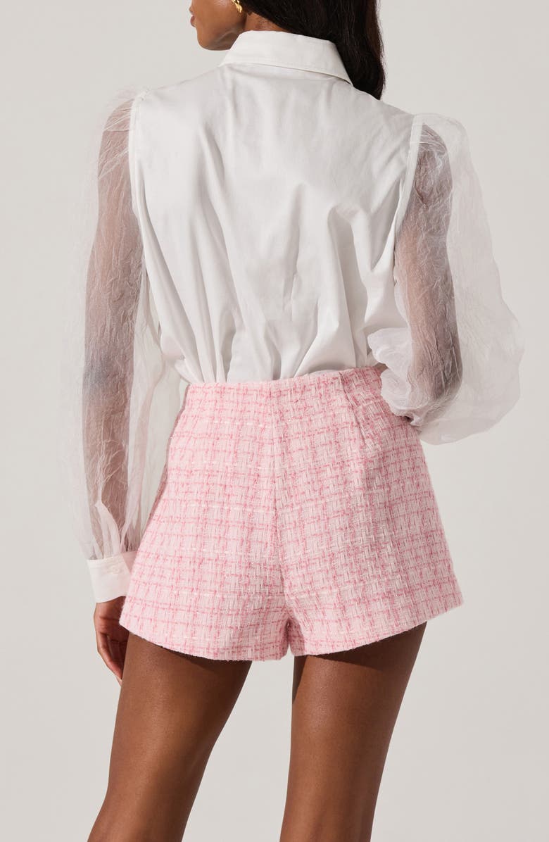 ASTR the Label Sheer Sleeve Shirt, Alternate, color, Off White