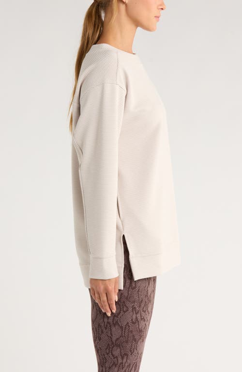 Zella Kick Back Ottoman Knit Sweatshirt In White