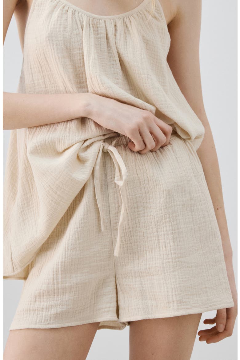 Cotton Short Pajamas, Main, color, ECRU