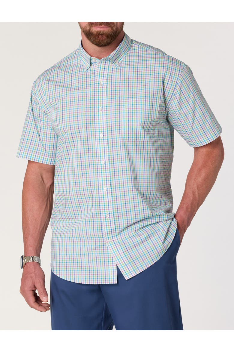 Big & Tall  Tech Small Plaid Sport Shirt, Main, color, MULTI