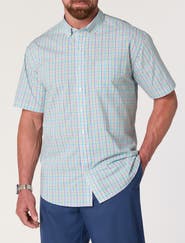 Oak Hill by DXL Big & Tall Tech Small Plaid Sport Shirt