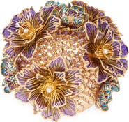 JUDITH LEIBER COUTURE Glass Flowers Crystal Embellished Sphere Clutch