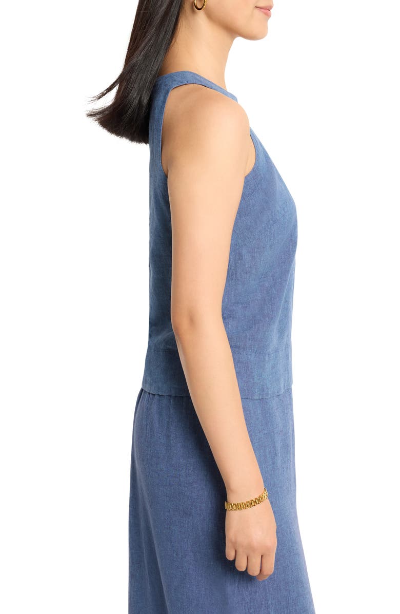 NIC+ZOE Rumba Linen Blend Tank, Alternate, color, Blue Mix