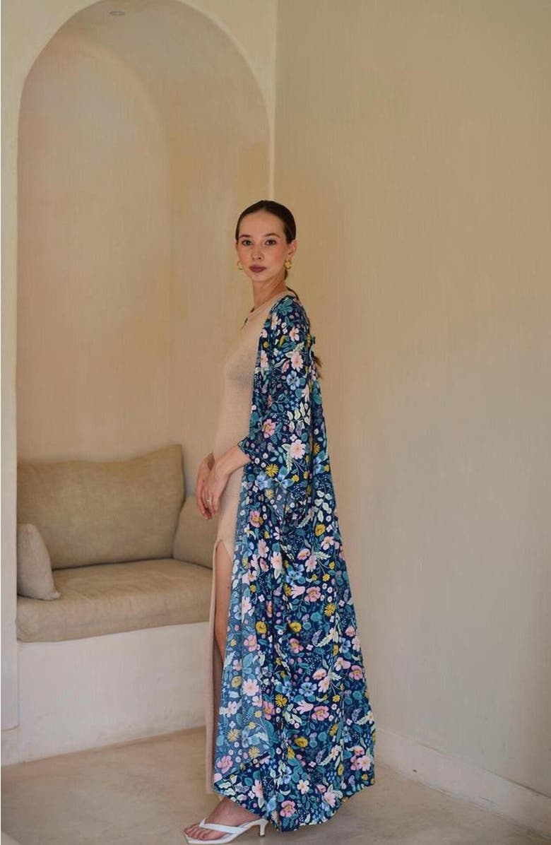 PINK HALEY Botanical-Print Travel Kimono Duster, Alternate, color, 